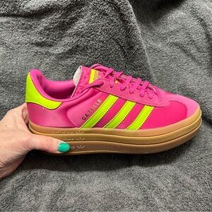 adidas Gazelle Women's Hot Pink & Neon Yellow Sneakers